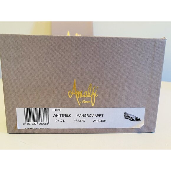 NIB Amalfi by Rangoni Womens Size 7.5 Iside White/Black Slip On Flats Italy - Picture 4 of 11